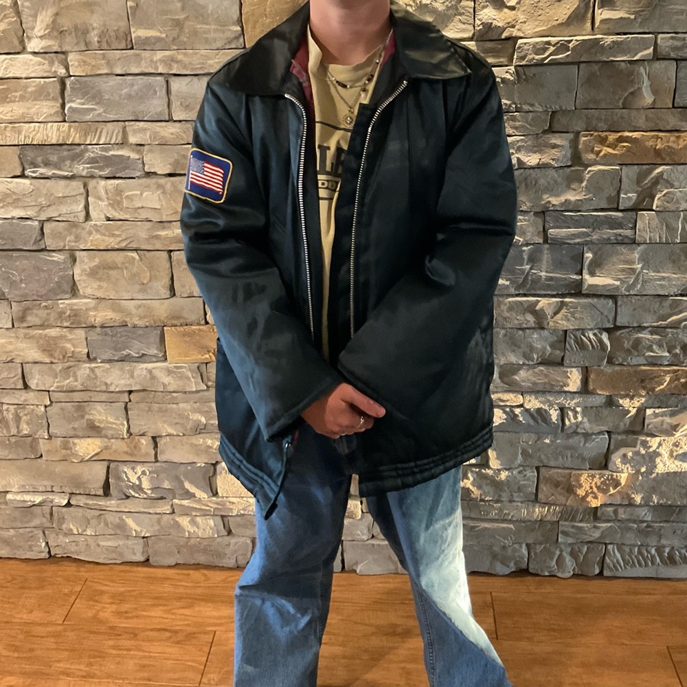 Vintage Security Jacket. Waterproof and wind proof. Nice and simple with US flag